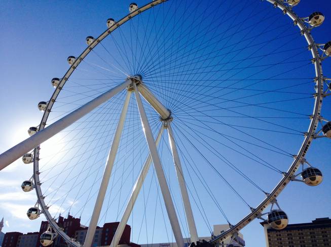 The High Roller observation wheel at the Linq as seen during a hard hat tour Jan. 22, 2014.